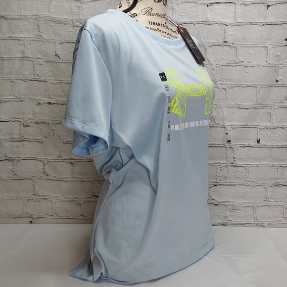 UNDER ARMOUR 'HEATGEAR' LOOSE FIT REFLECTIVE BACK GRAPHIC TEE - Picture 2 of 16